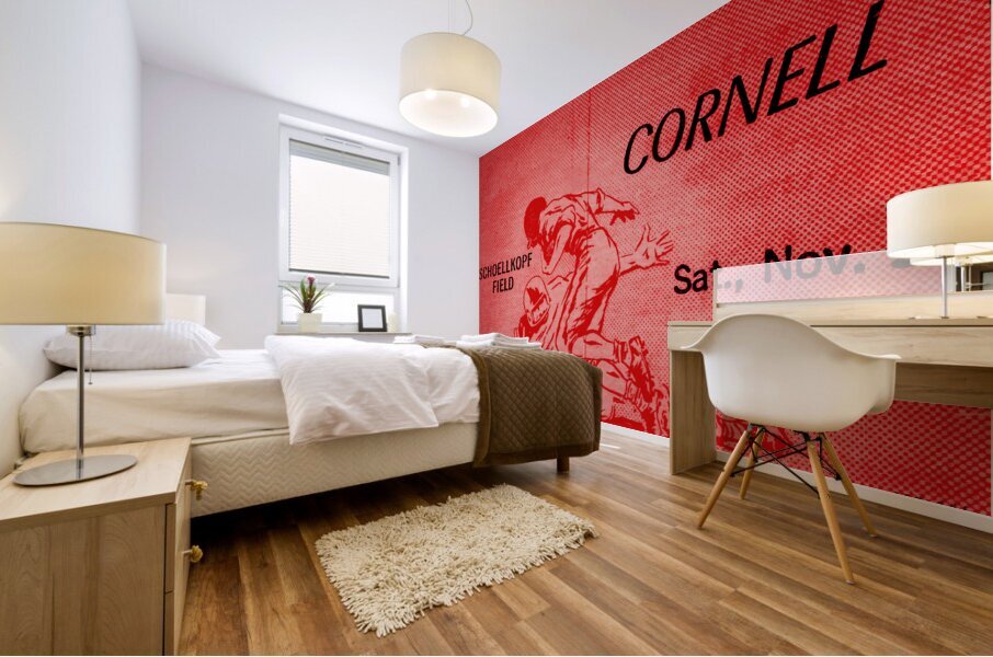 1963 cornell football ticket art remix Mural print