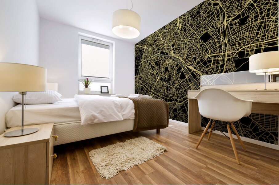 Paris France City Map Print Mural print