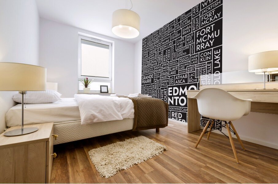 Alberta white Mural print