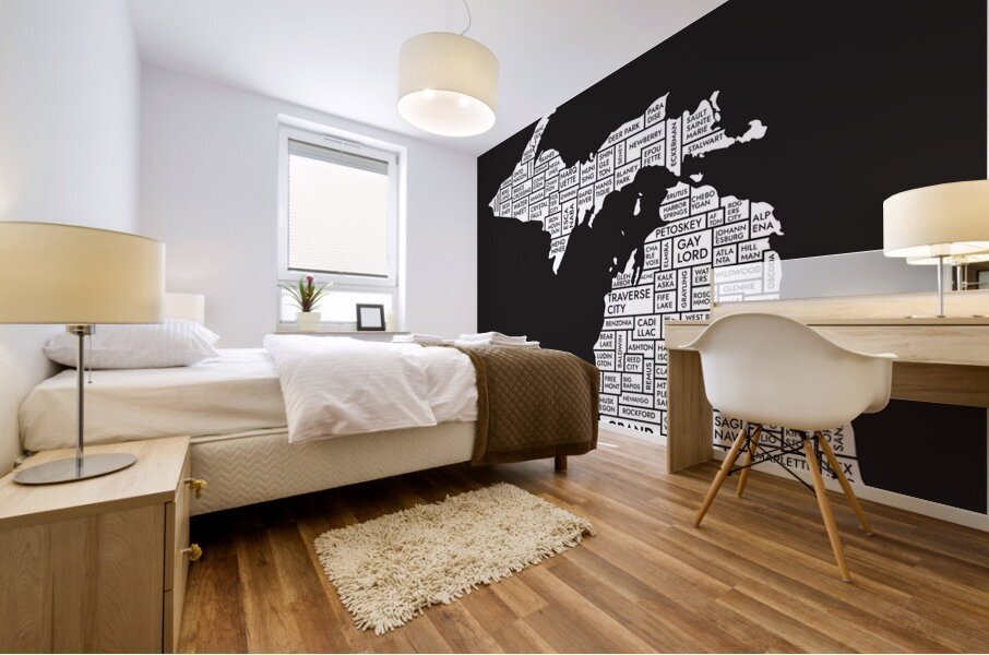 Michigan black Mural print