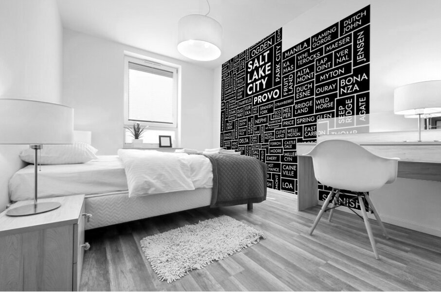 Utah white Mural print