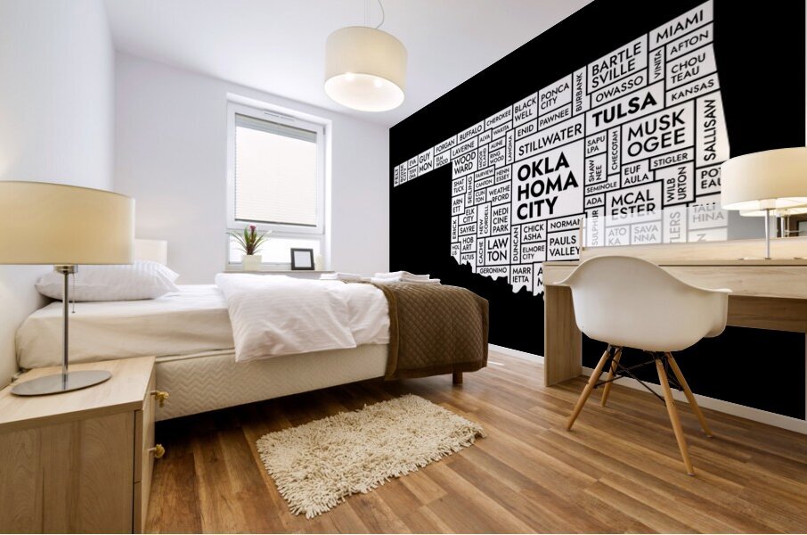 Oklahoma black Mural print