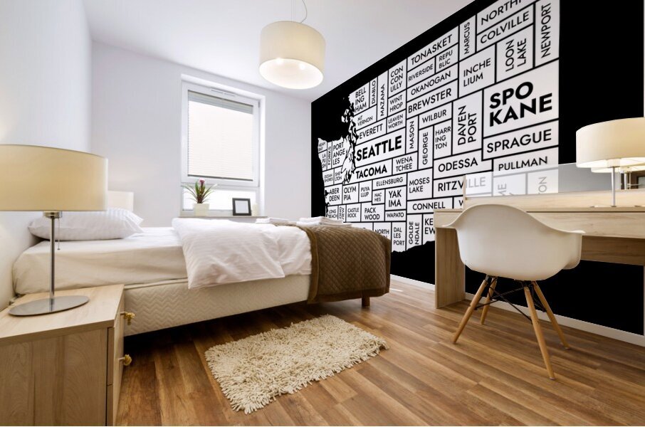 Washington black Mural print