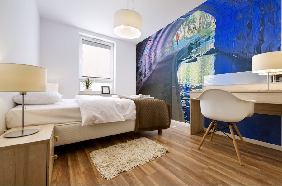  Impressionistic River Walk Way in the Scottish Highlands Mural print