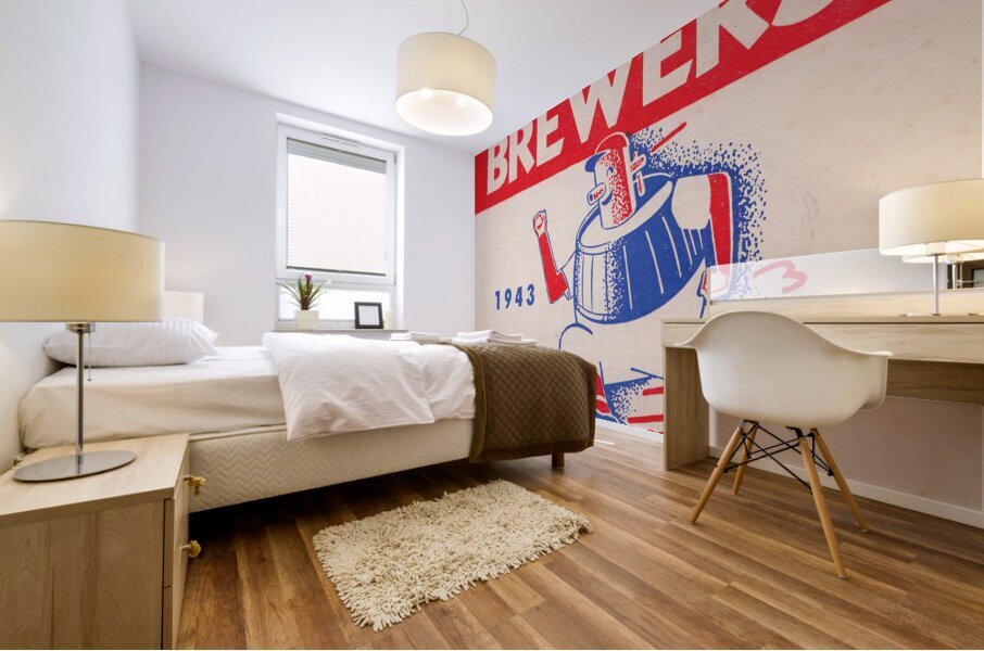 1943 Milwaukee Brewers Art Mural print