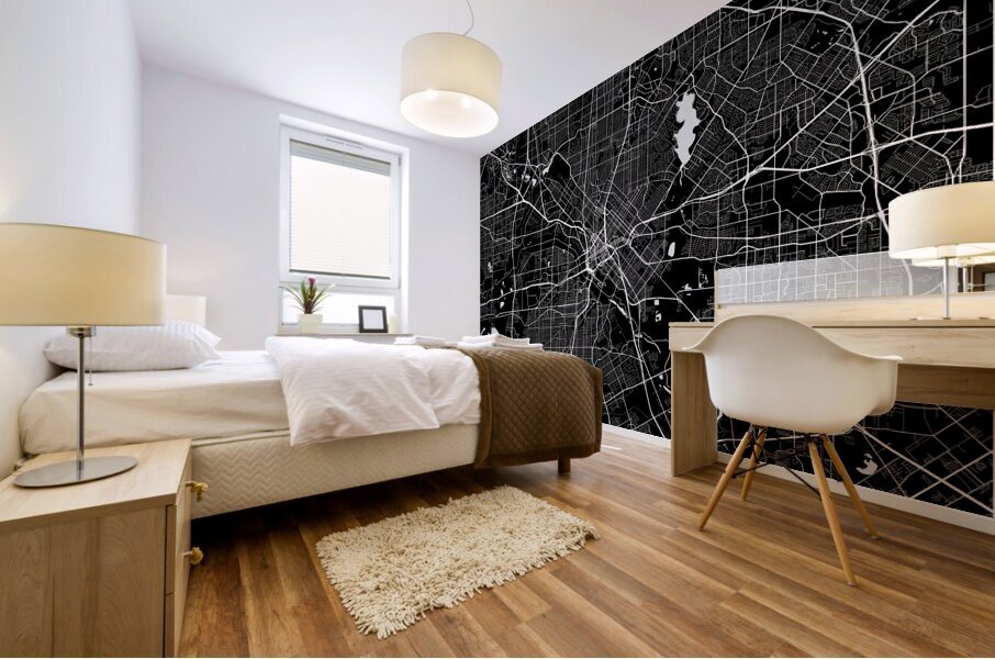 Dallas Texas City Map Print Mural print