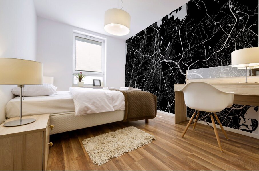 White Plains New York City Map Print Mural print