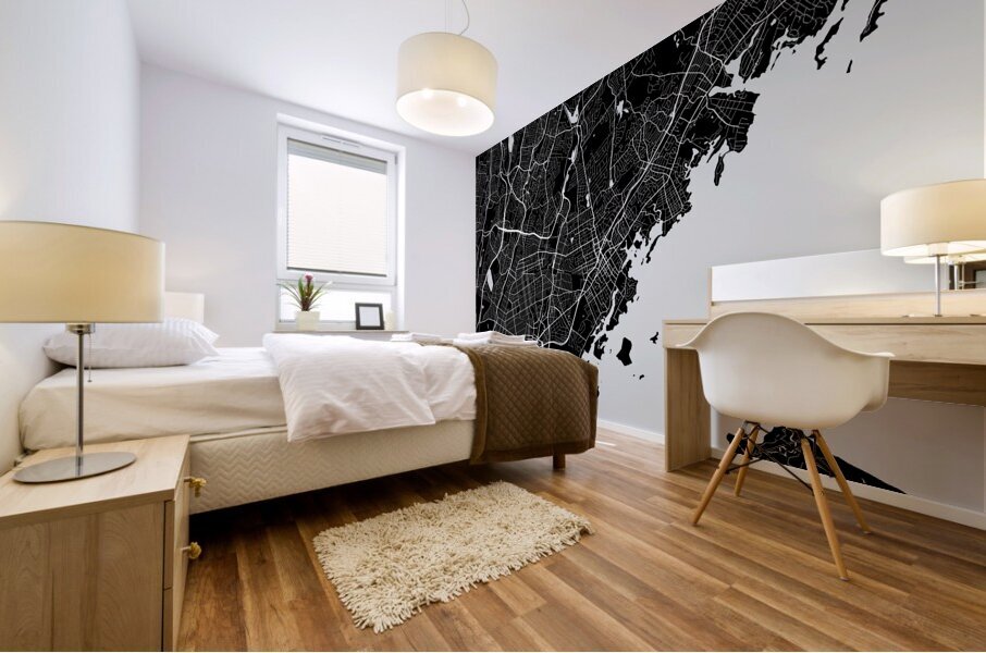 New Rochelle New York City Map Print Mural print