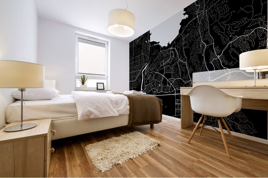 Folsom California City Map Print Mural print