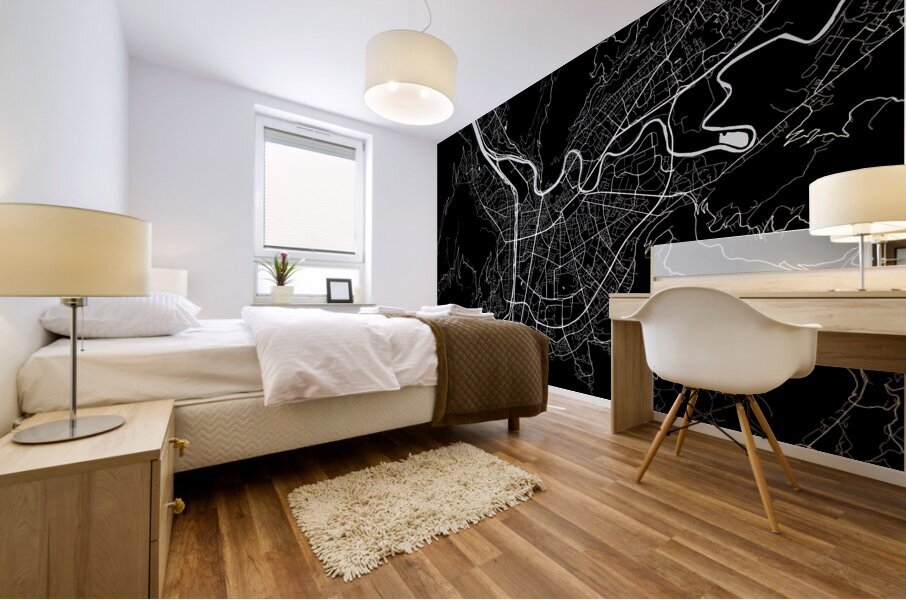 Grenoble France City Map Print Mural print