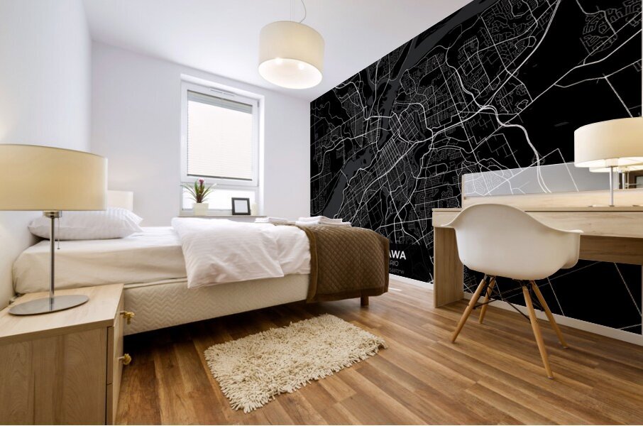 Ottawa Ontario City Map Print Mural print