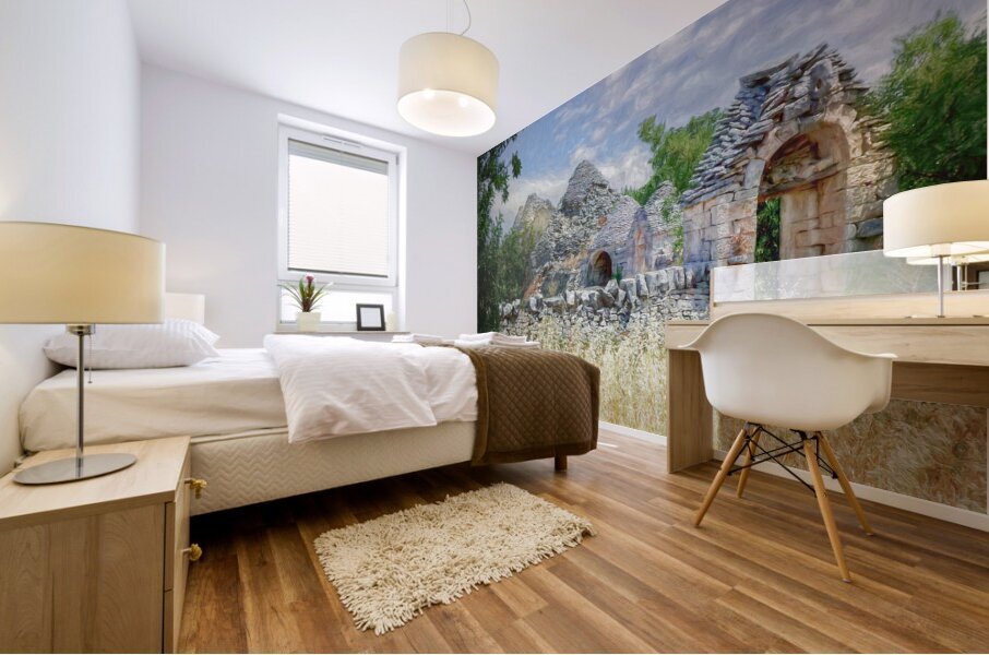 Ancient Trulli Houses in Bari Mural print