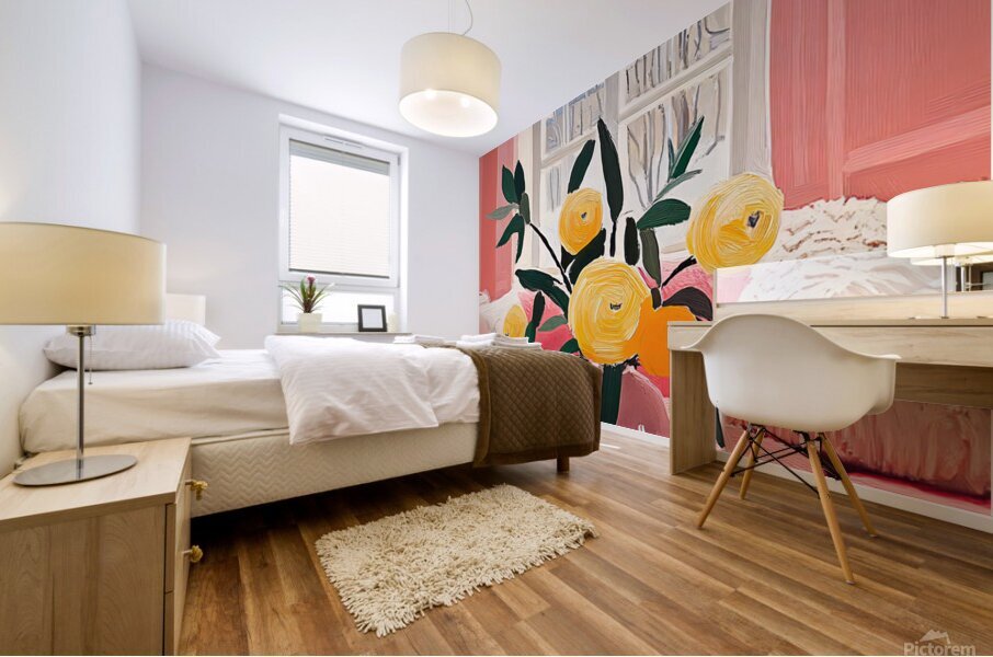 The Pink Living Room Mural print