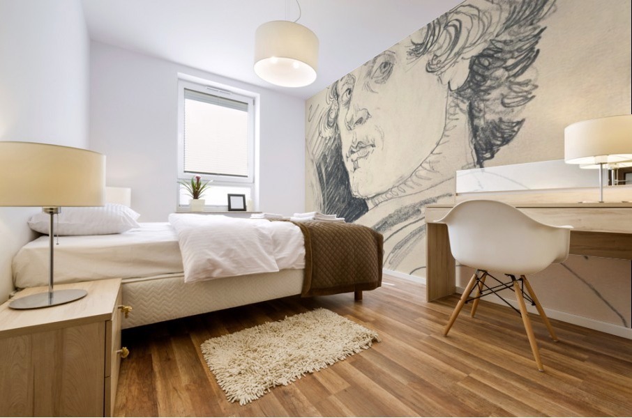 Sketch Sandro Botticelli self portrait Mural print