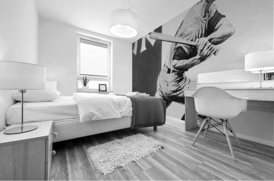 1956 New York Yankees Black and White Remix Mural print