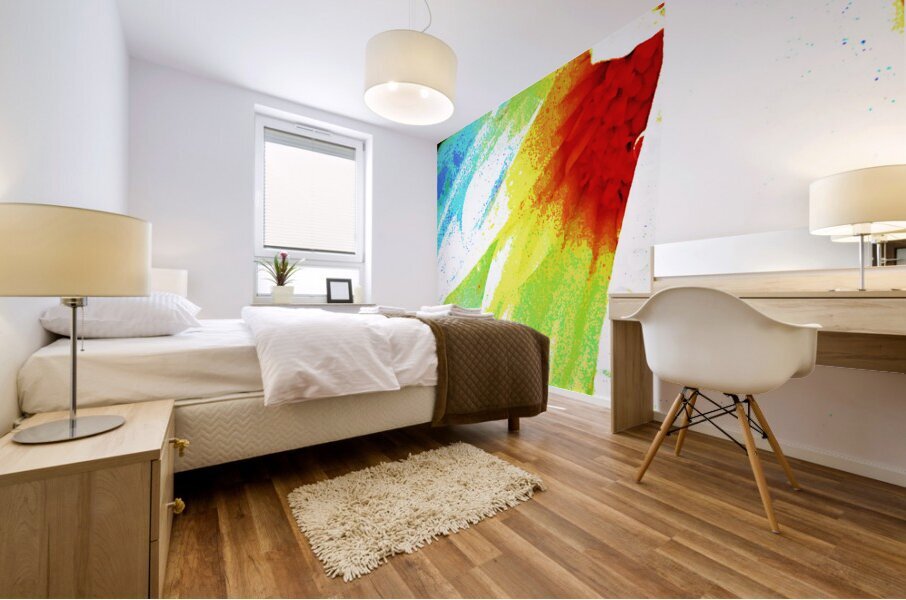 Abstract Textured Daisy Flower Mural print