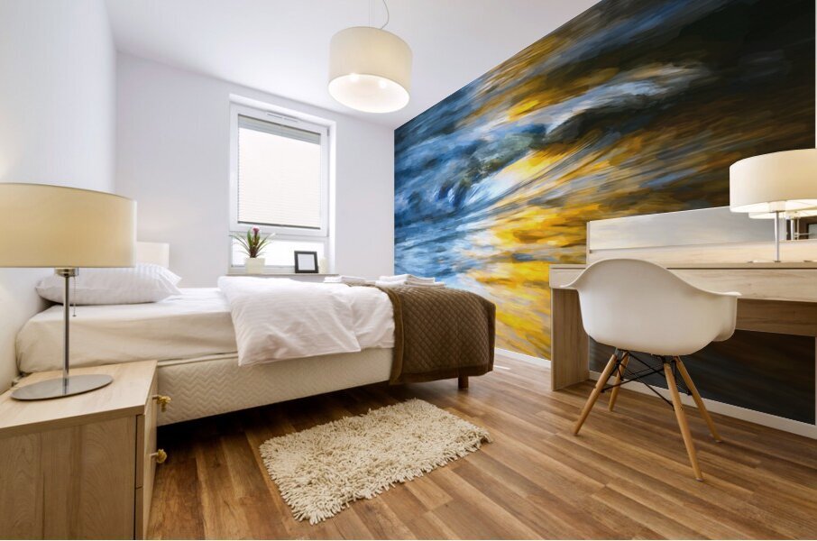 Rock and Blue Gold Water X103 Mural print