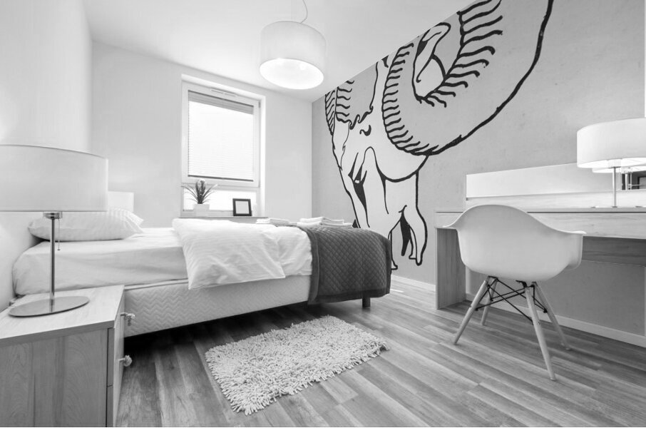 1958 Rams Black and White Art Mural print