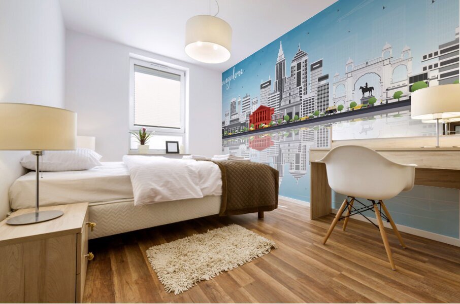 Bangalore India City Map Print Mural print