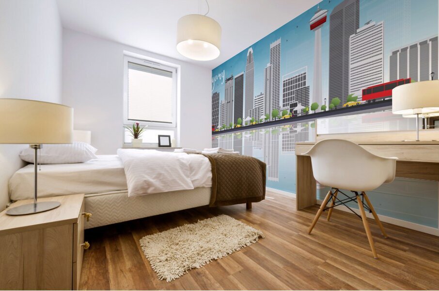 Calgary Alberta City Skyline Print Mural print