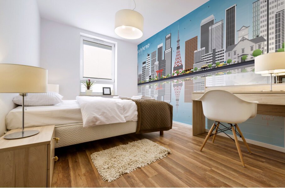 Sapporo Japan City Skyline Print Mural print