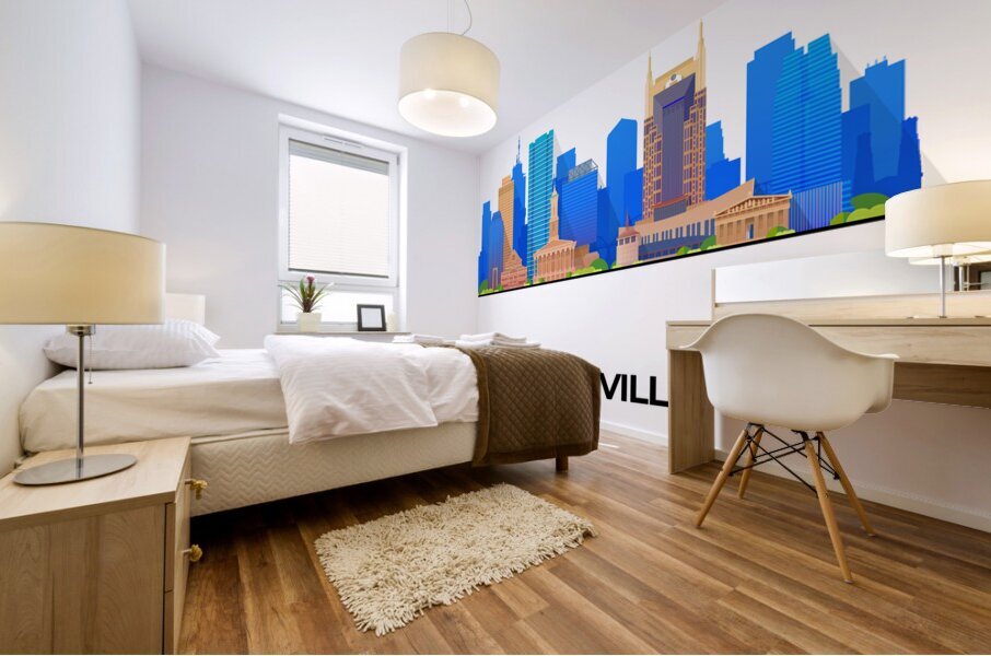 Nashville Tennessee City Skyline Print Mural print