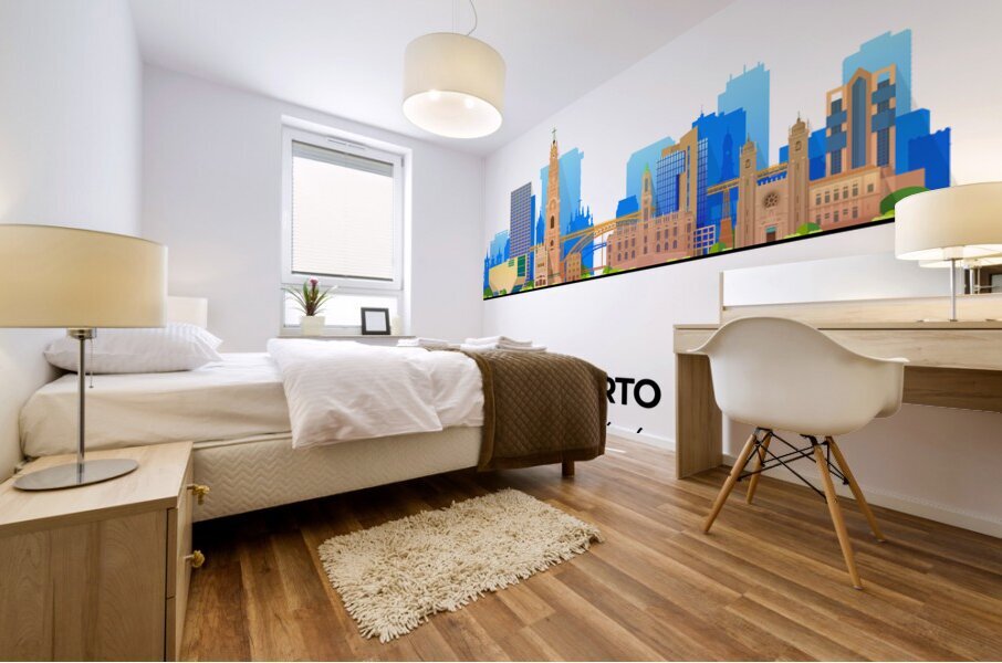 Porto Portugal City Skyline Print Mural print
