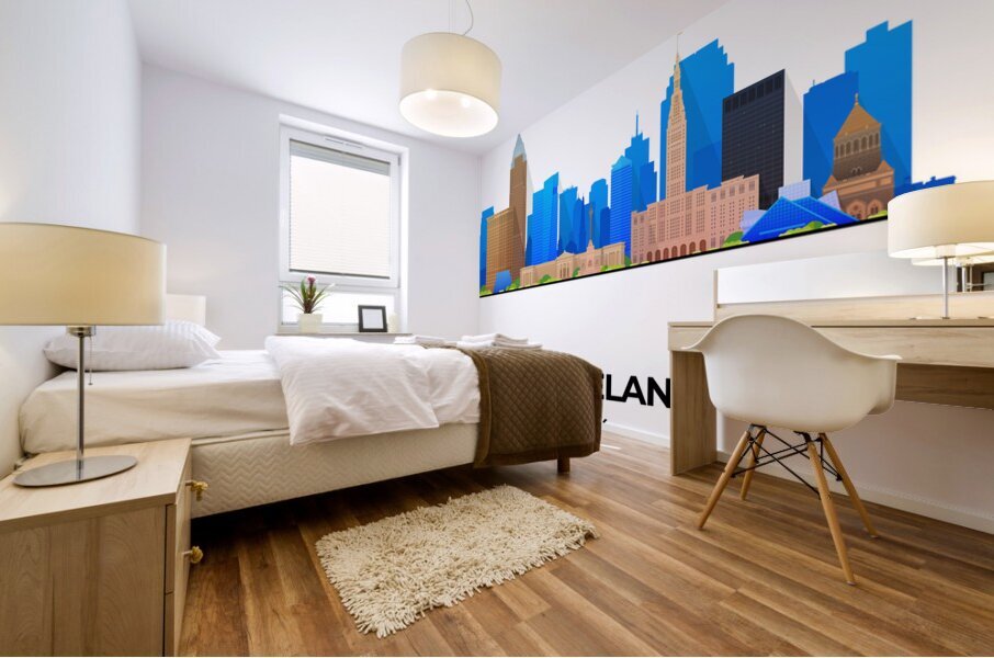 Cleveland Ohio City Skyline Print Mural print