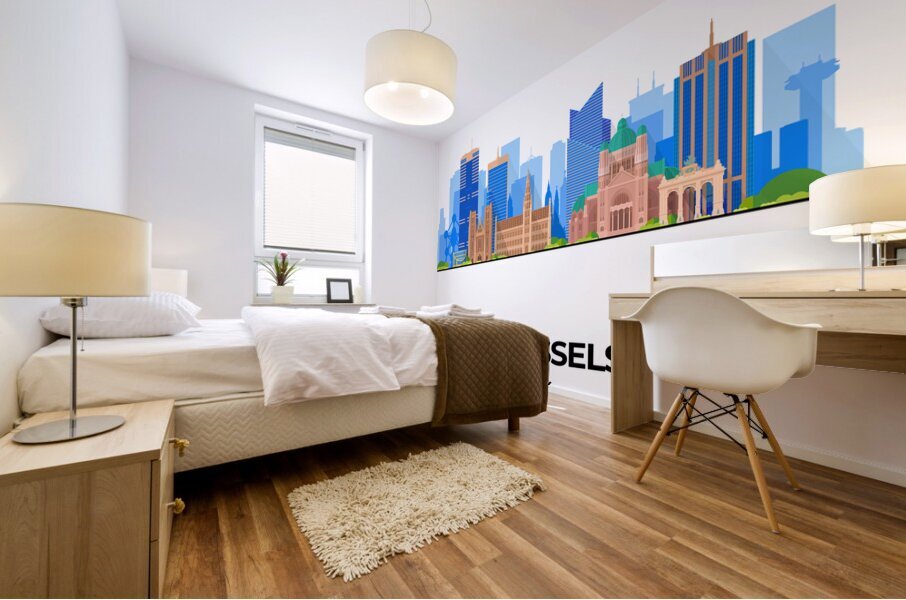Brussels Belgium City Skyline Print Mural print