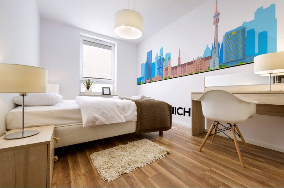 Munich Germany City Skyline Print Mural print
