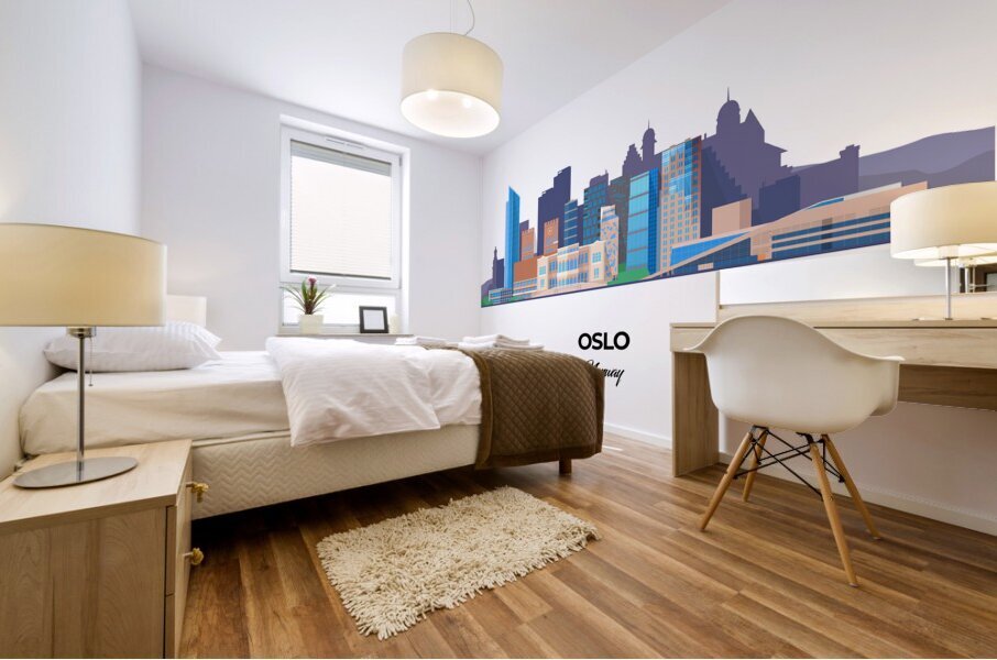 Oslo Norway City Skyline Print Mural print
