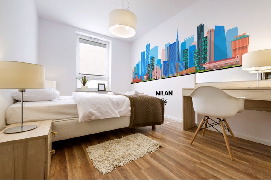 Milan Italy City Skyline Print Mural print