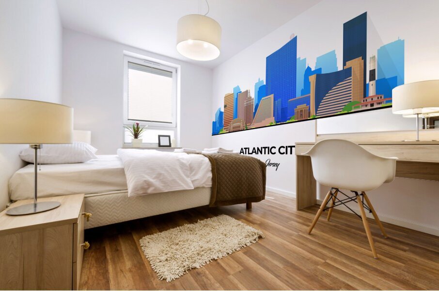 Atlantic City New Jersey City Skyline Print Mural print