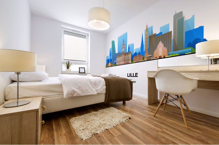 Lille France City Skyline Print Mural print