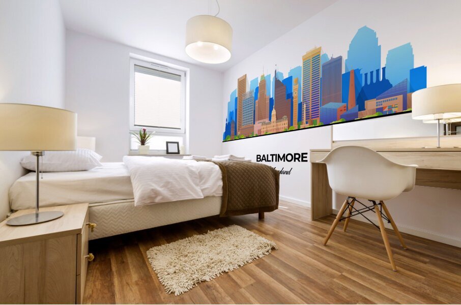 Baltimore Maryland City Skyline Print Mural print