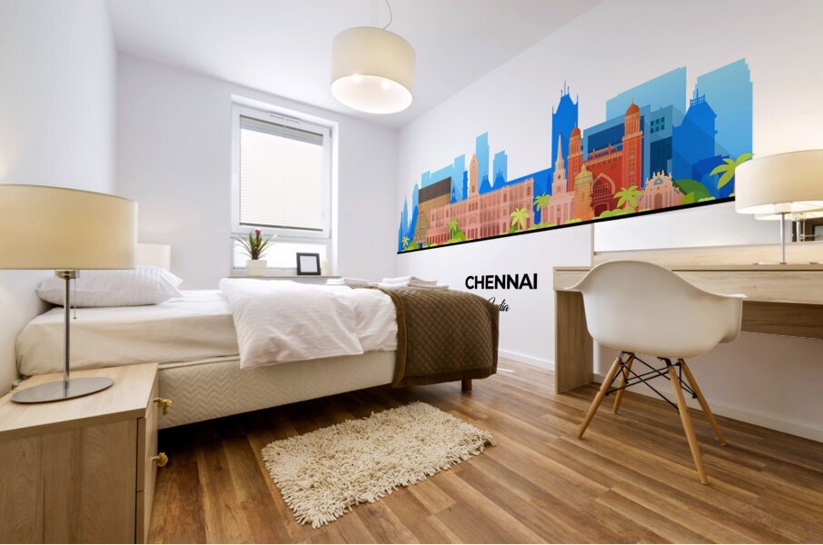 Chennai India City Skyline Print Mural print