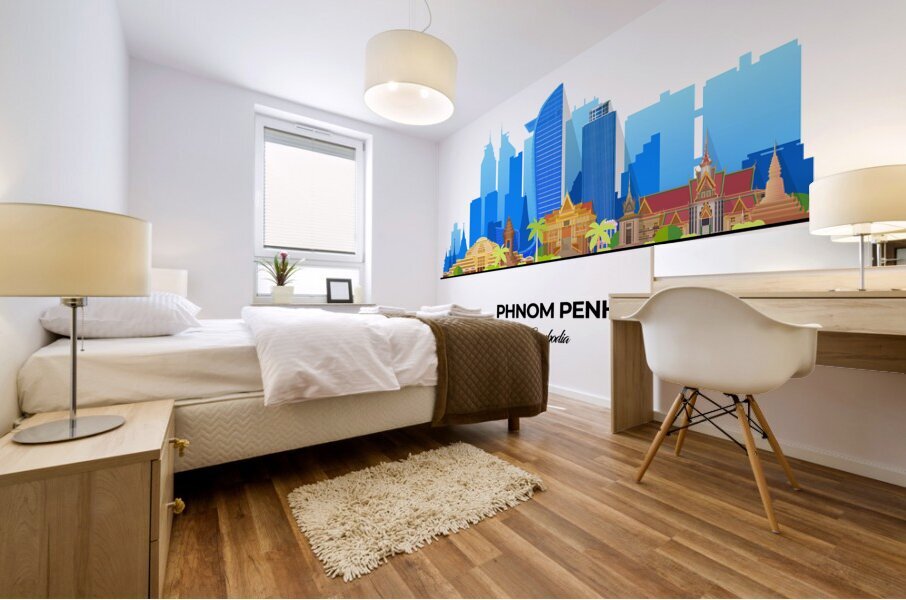 Phnom Penh Cambodia City Skyline Print Mural print