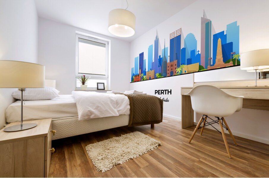 Perth Australia City Skyline Print Mural print