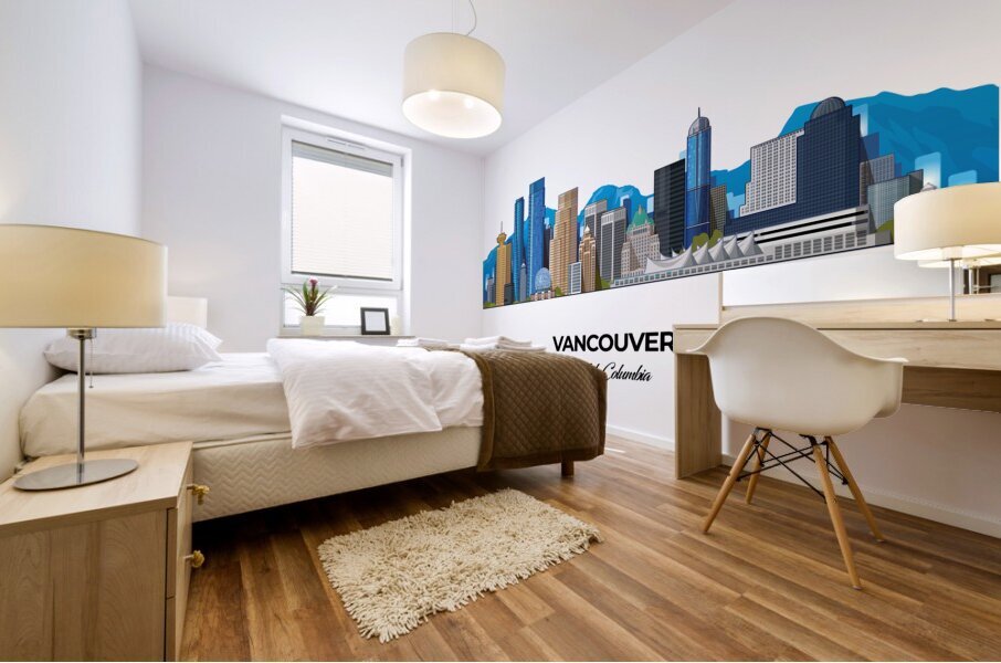 Vancouver British Columbia City Skyline Print Mural print