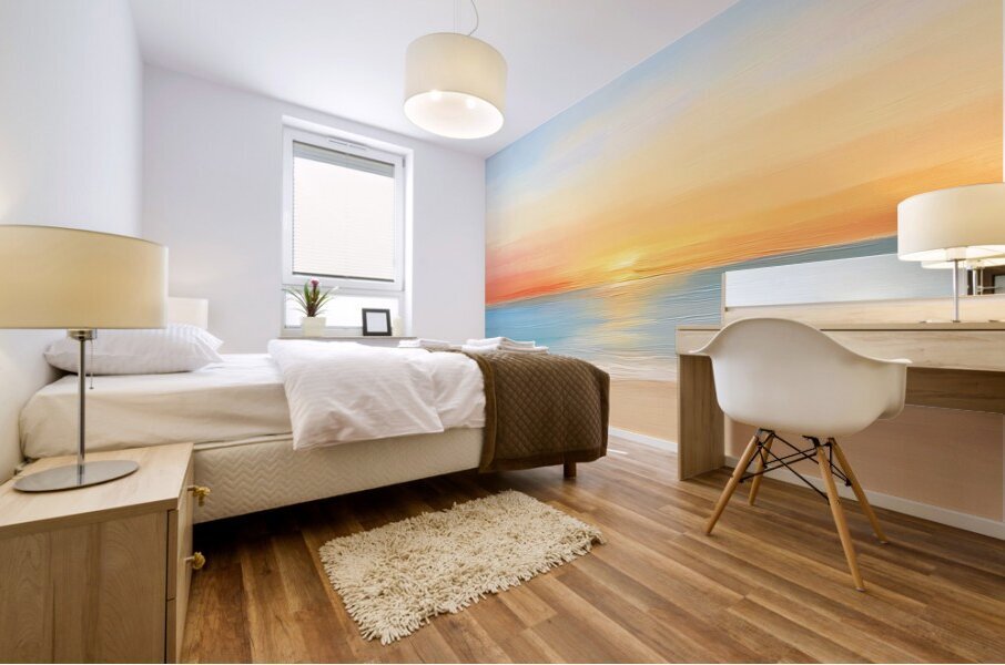 Sunrise Over Sea Minimalist  2 Mural print