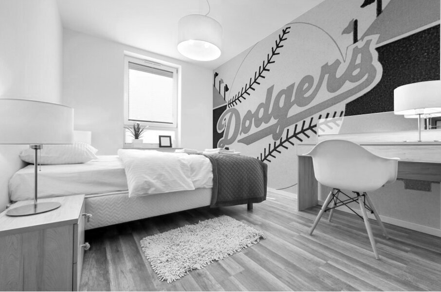 Vintage Dodgers Black and White Art Mural print