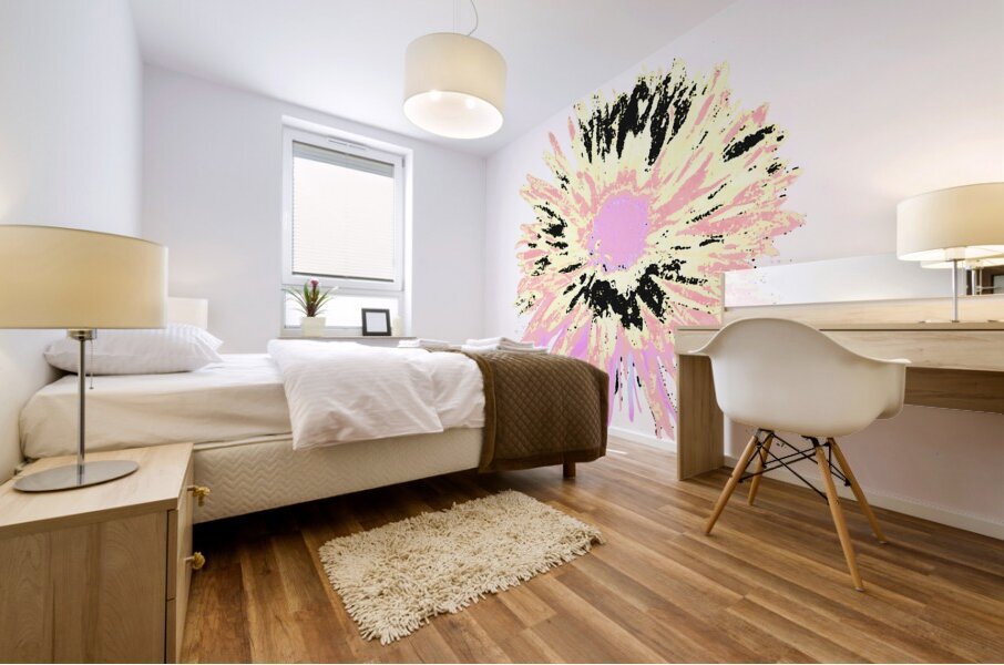 Abstract Vibrant Daisy Bloom Mural print