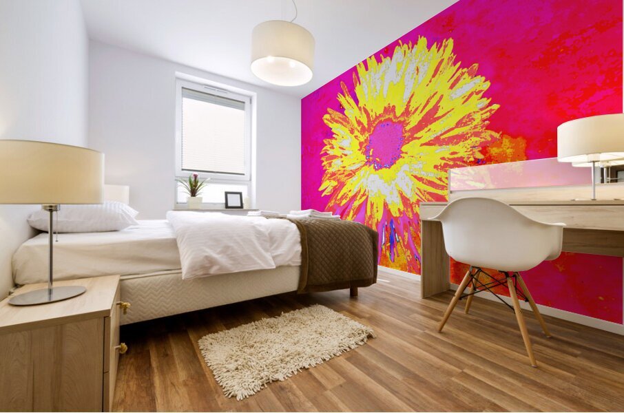 Abstract Daisy Yellow Bloom Mural print