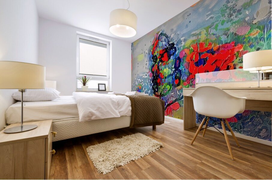 portraits of red Mural print