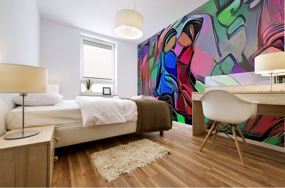 Dancing colours Mural print