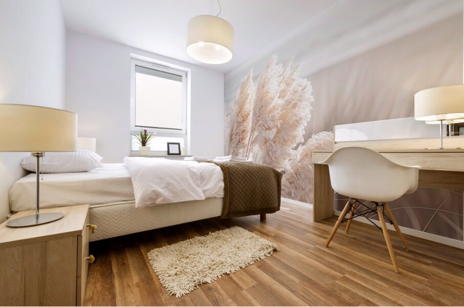Poetry by the sea - Pampas grass panorama Mural print