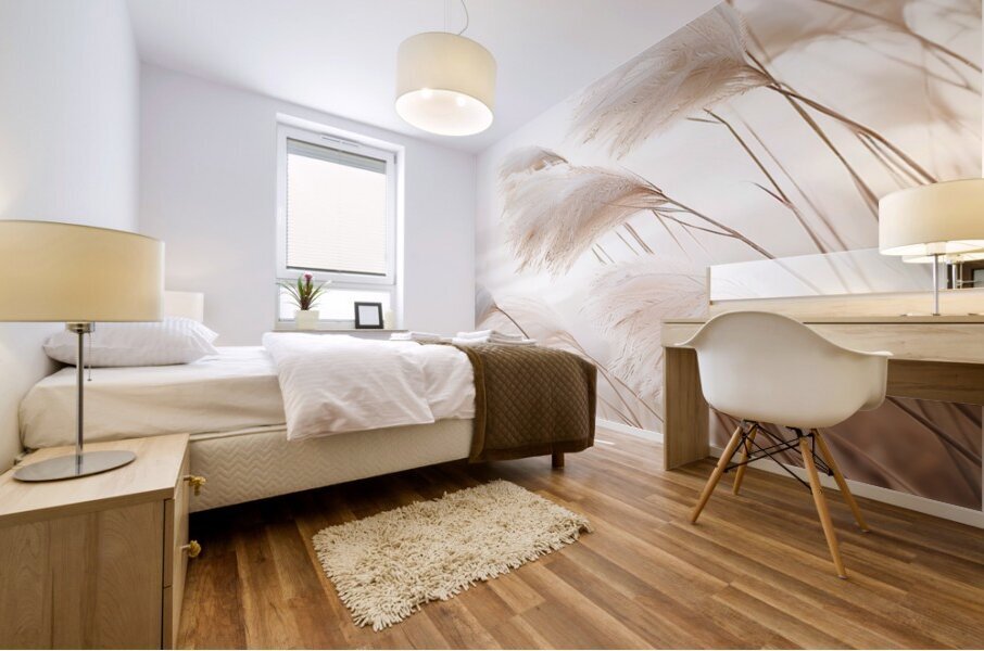 Poetry by the sea - Pampas grass in detail Mural print