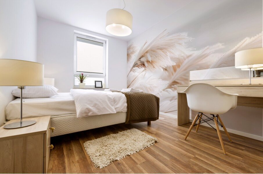 Poetry by the sea - Pampas grass idyll Mural print