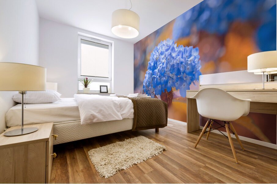 Blue Hydrangea Mural print