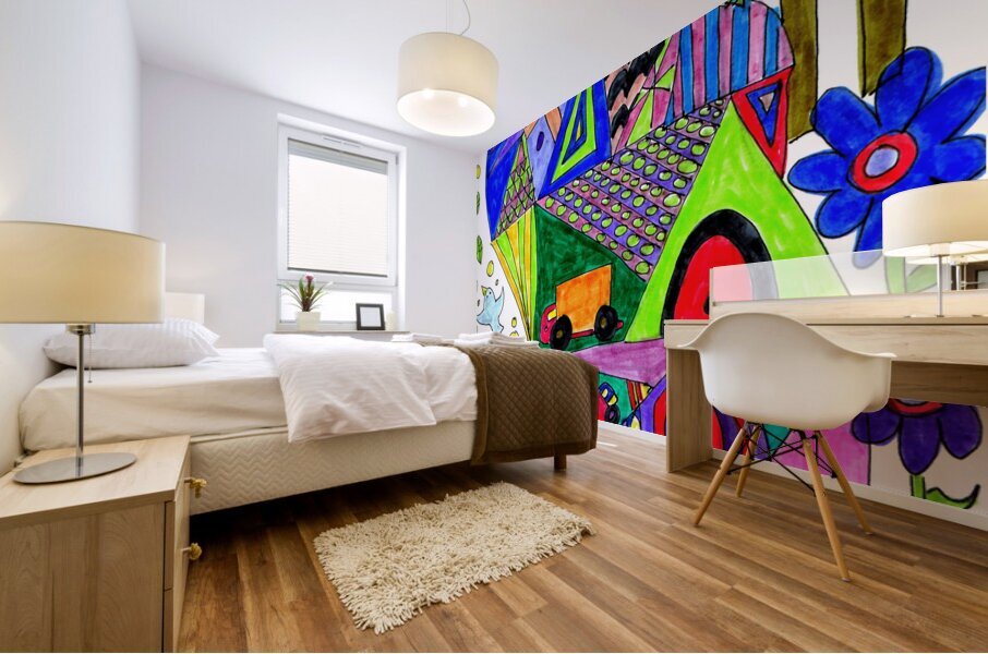 Abstract Doodle Art Fun Mural print